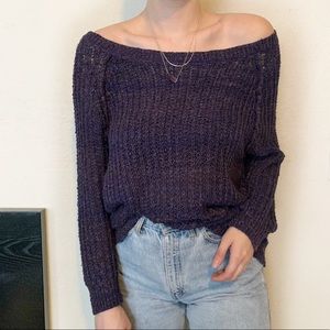 Slouchy Free People Off the Shoulder Sweater